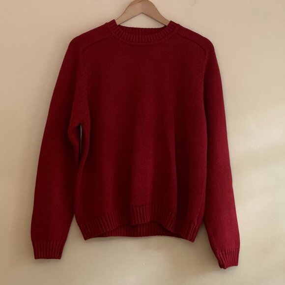 VINTAGE St John's Bay Red Cotton Sweater Womens Size XL Classic - Picture 3 of 8
